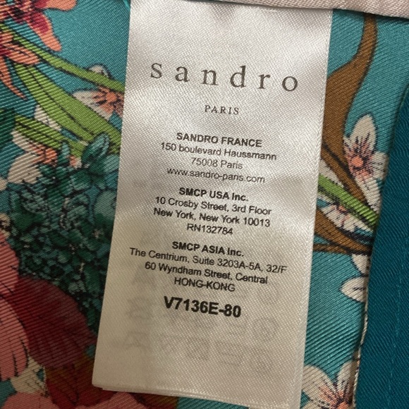 Sandro Ting Printed Floral Botanical Silk and Viscose Kimono Patchwork Jacket - Picture 7 of 9